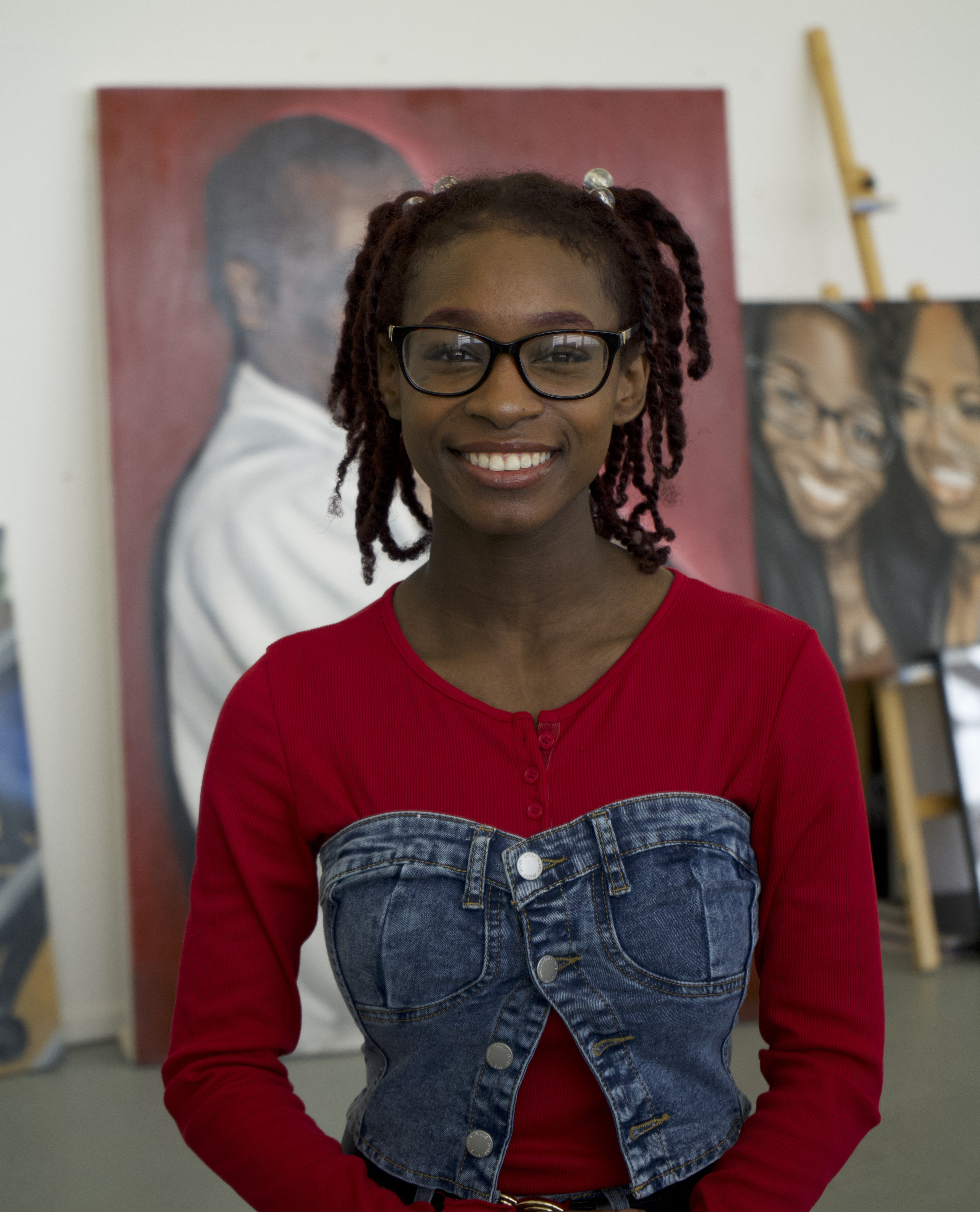 A portrait of Shannon Matthews who is exhibiting at the degree show