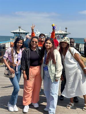 group photo of FSE students on at pier at Llandudno 