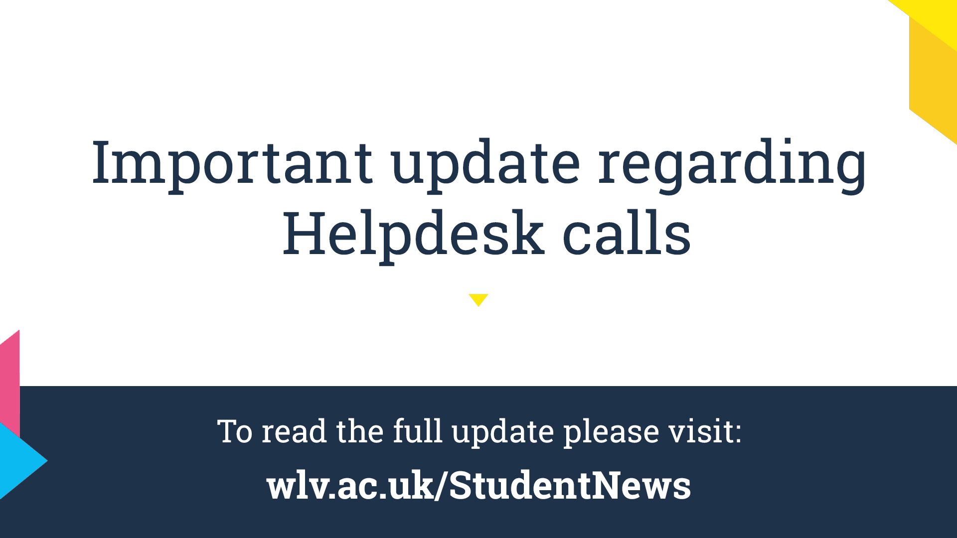 Important Update e:Vision Helpdesk