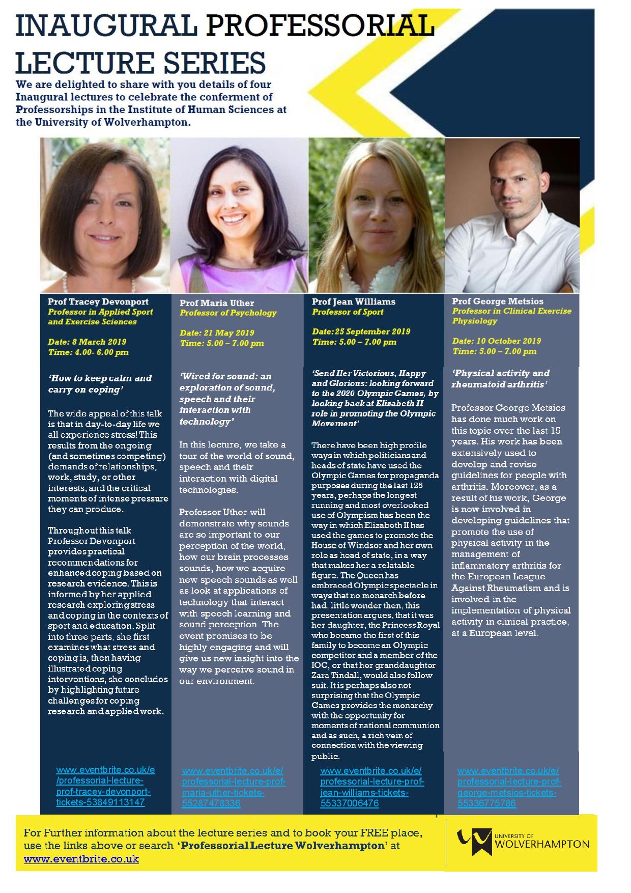 Inaugural Professorial Lecture Series - Institute of Human Sciences