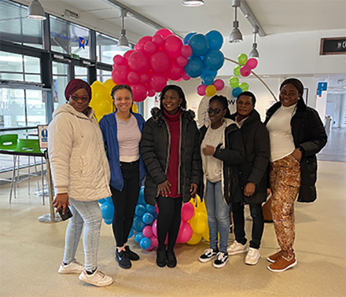 students and wellbeing champions gather on a Walk and Talk session