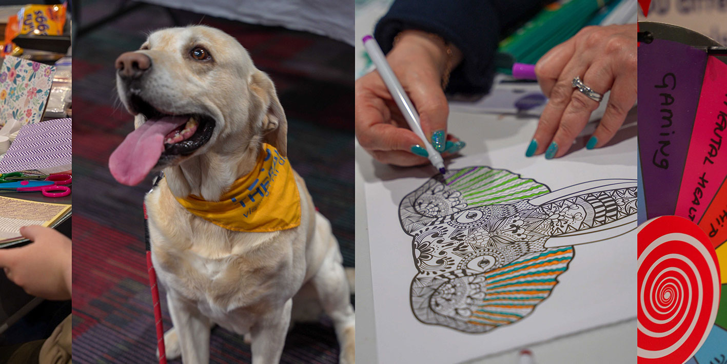 A resized collage of events that took place at Uni Mental Health Day
