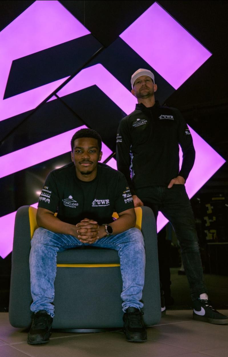 A University of Wolverhampton Race Team and student and racing driver Shane Kelly in the new UWR kit