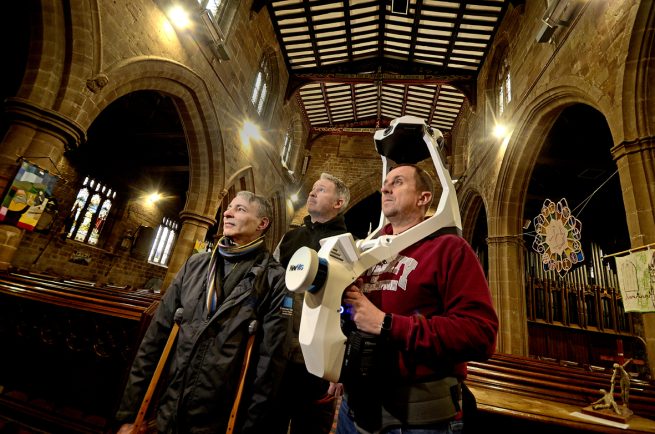 Academics at St Johns Church Bromsgrove with a state of the art laser scanner