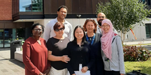 FSE collaboration with Polish Academy of Sciences group photo in courtyard