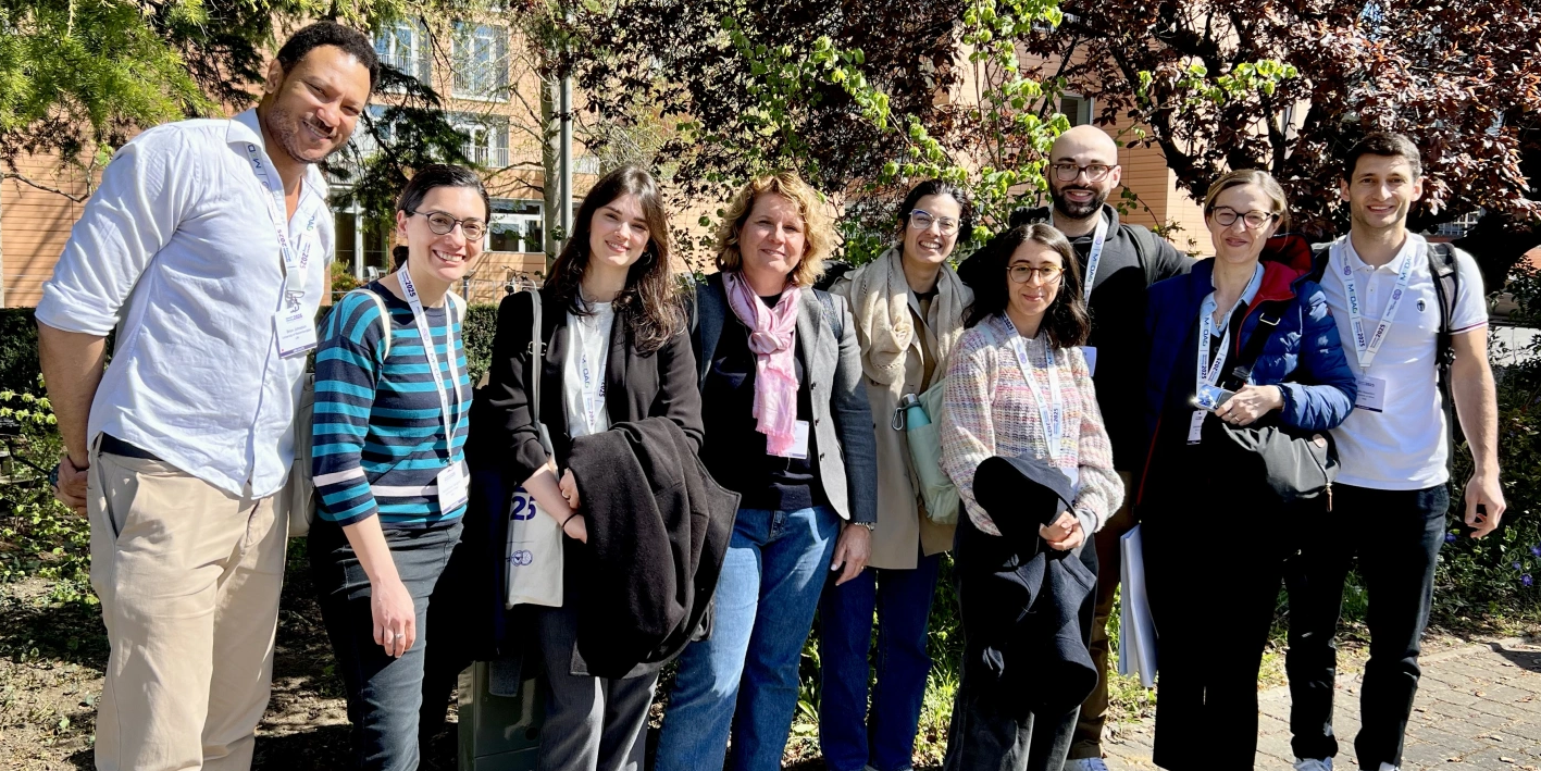 Dr Brian Johnston, Claudia Novello and colleagues at the Syn2025 conference, University of Cambridge