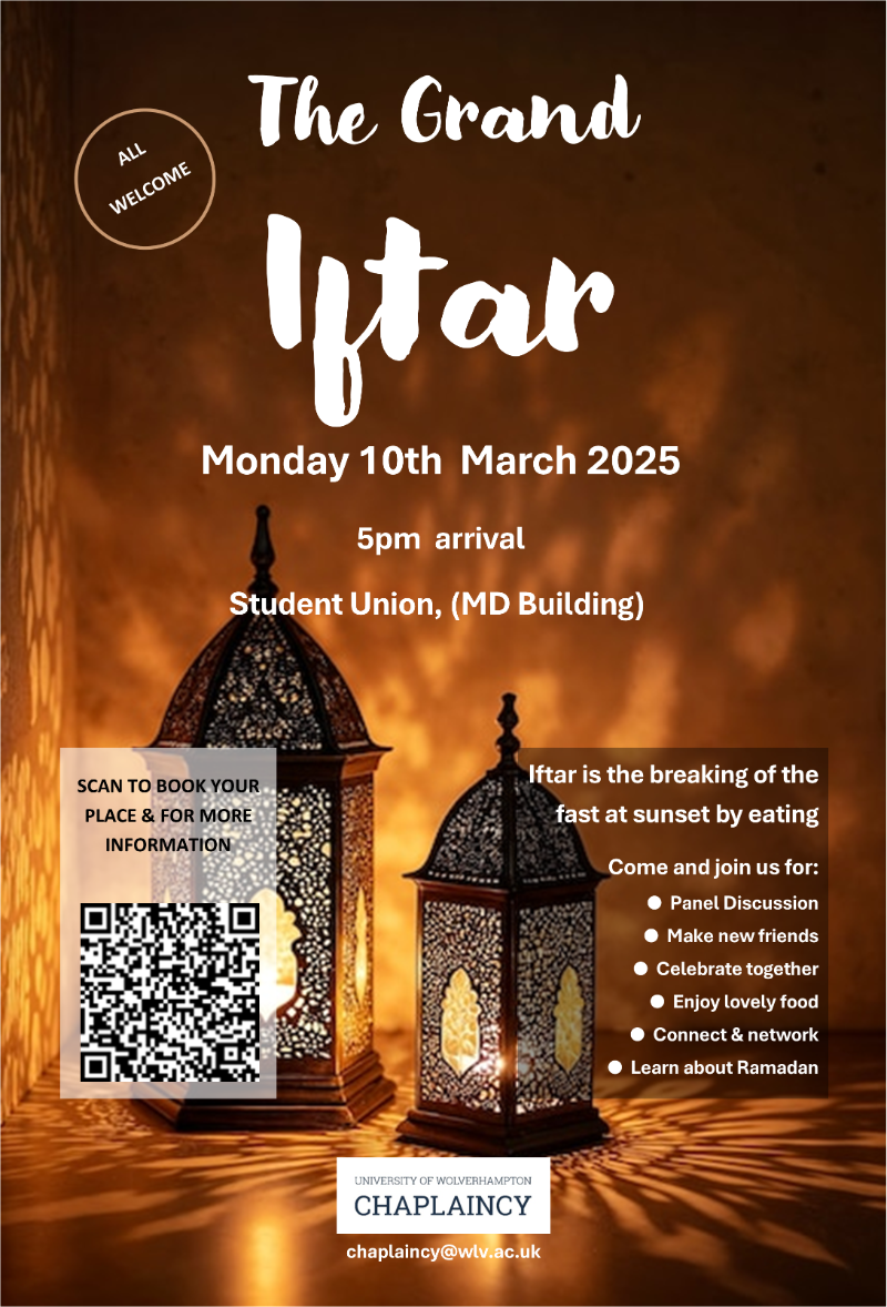 Grand Iftar poster Monday 10 March, Students' Union