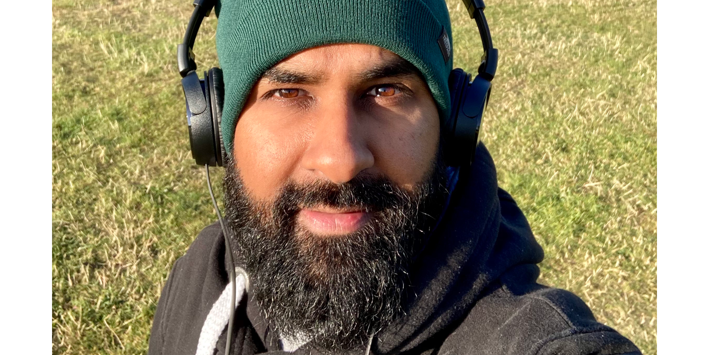 Jagdeep Singh selfie picture taken in a field while out for a walk