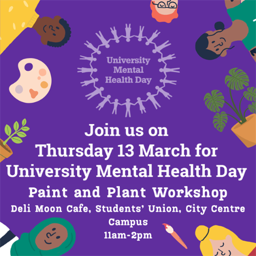 SU plant and paint workshop Uni mental health day March 13 2025