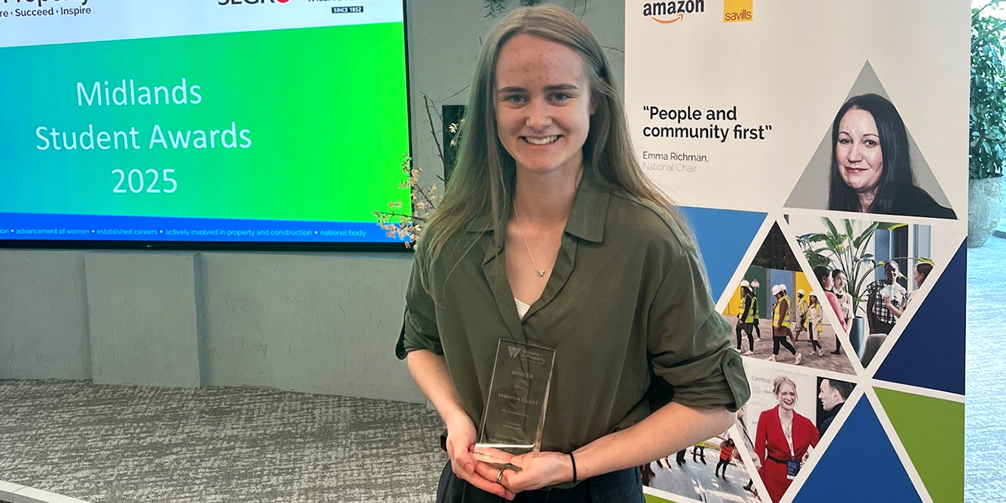Samantha Elliott student winner of Property Midlands Student Awards 2025