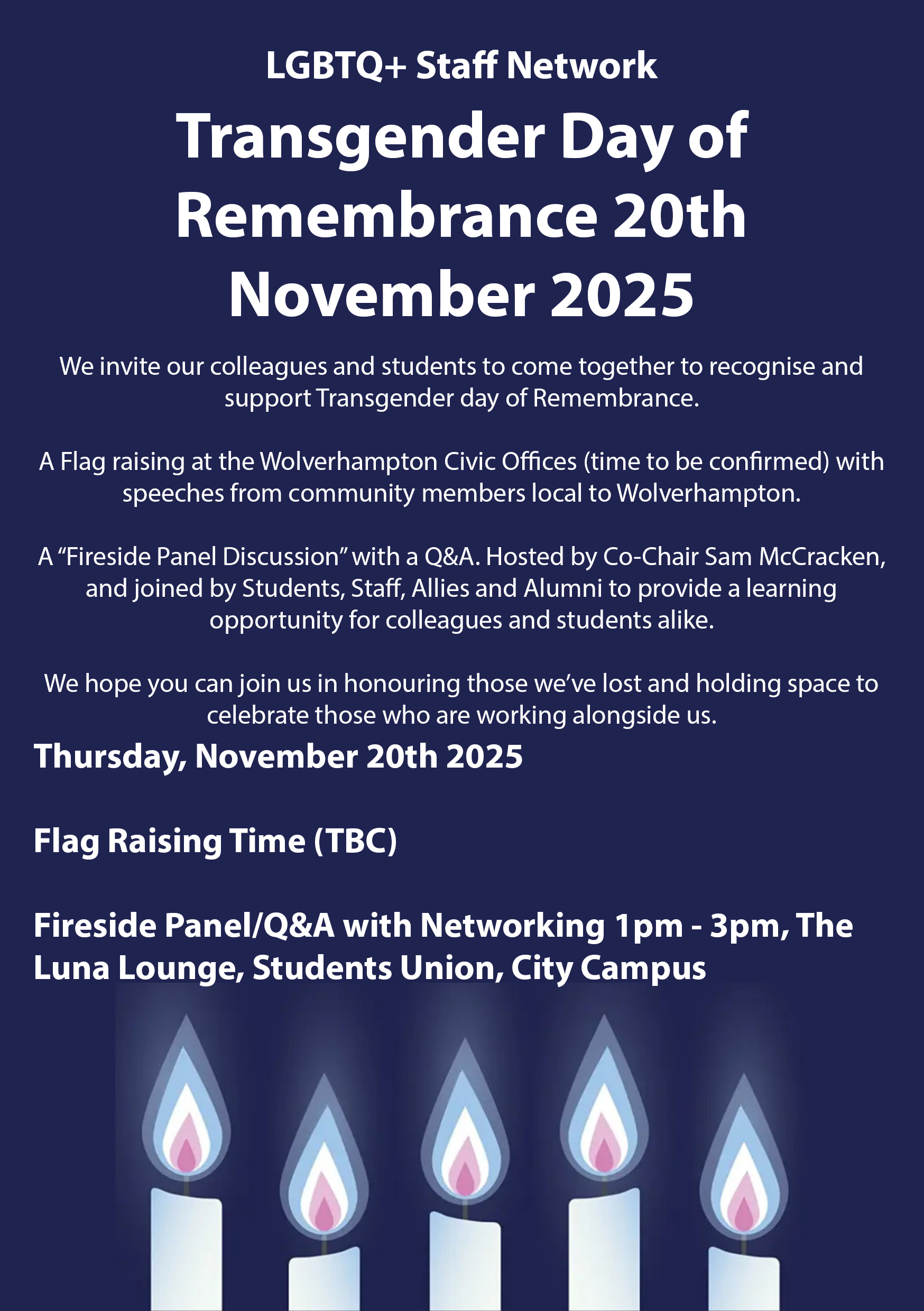Transgender Day of Remembrance poster 20 November 2025