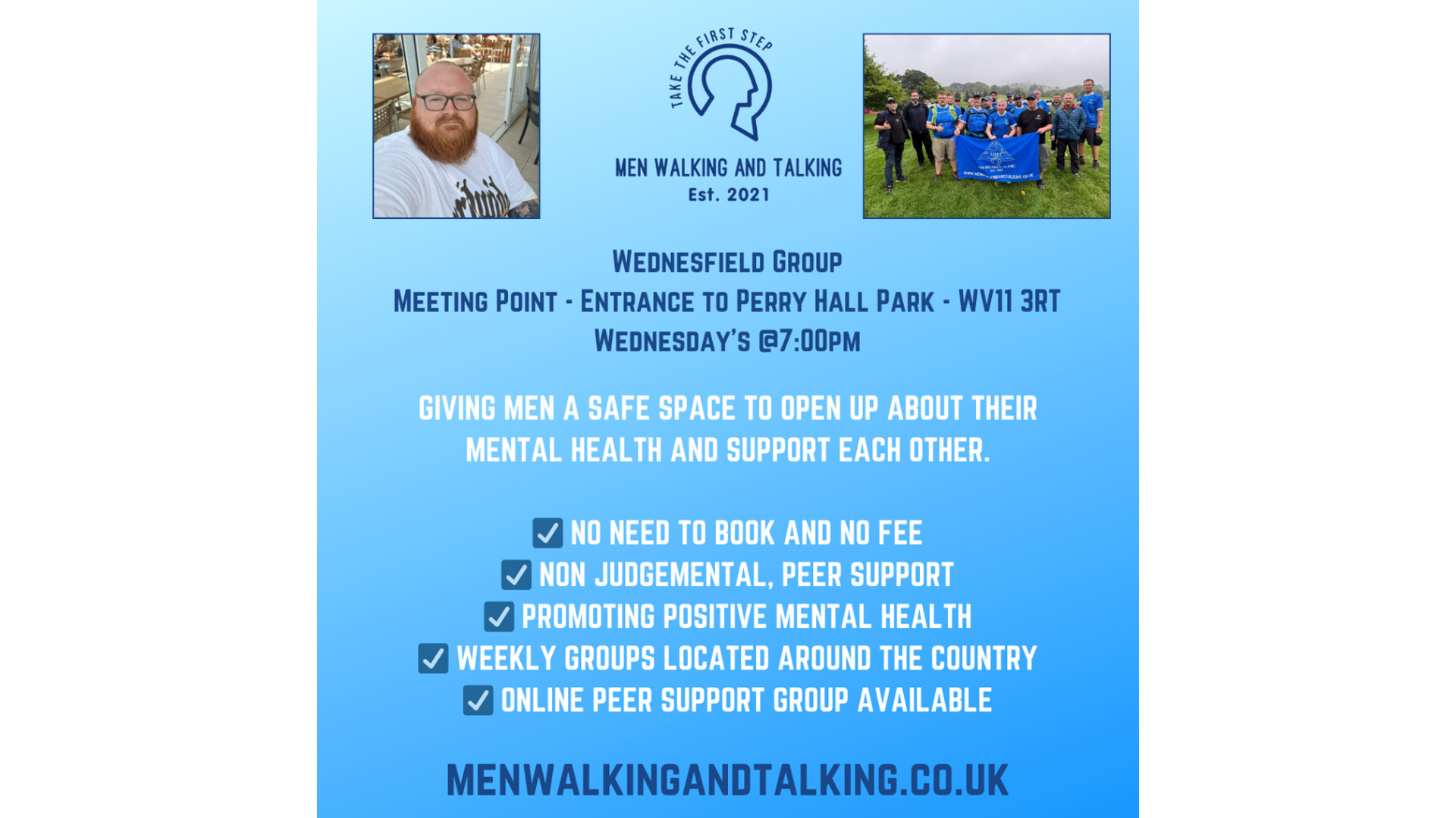 Wednesfield men walking and talking support group
