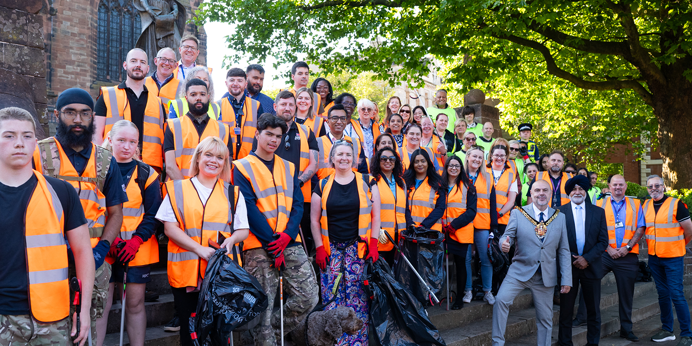 Group photograph from the summer litter picking