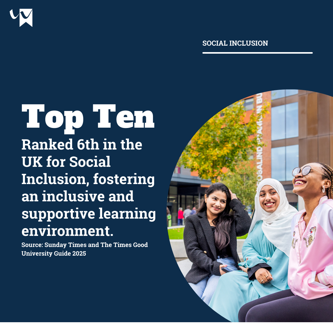Graphic depicting top ten in Sunday Times university guide for social mobility