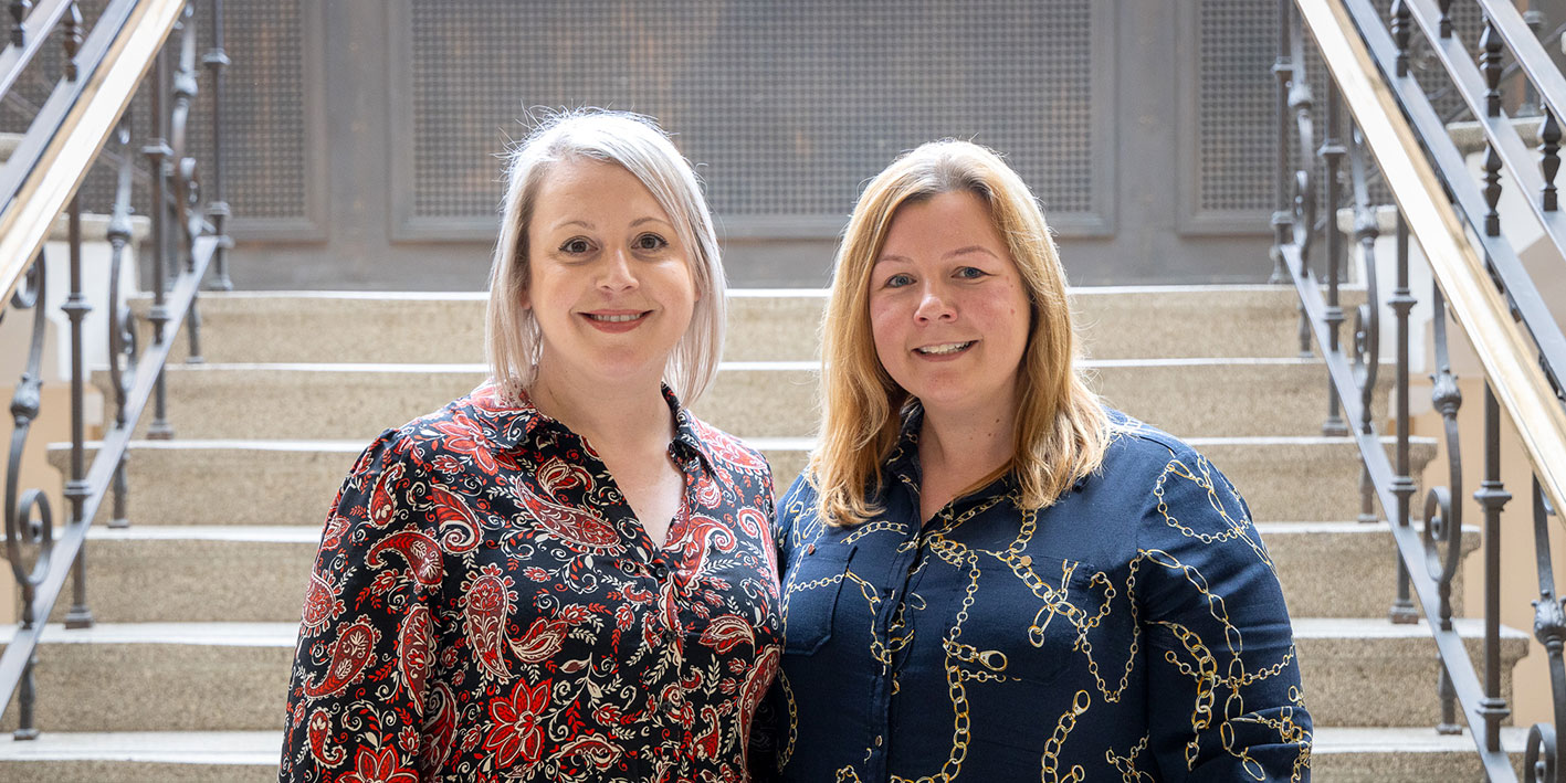 Portrait image of two key Apprenticeship members of staff