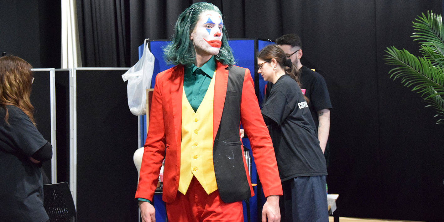 A student dressed as The Joker
