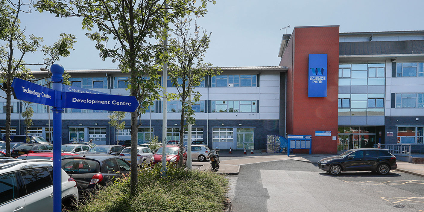 A picture of the Creative Industries Centre car park at the Science Park