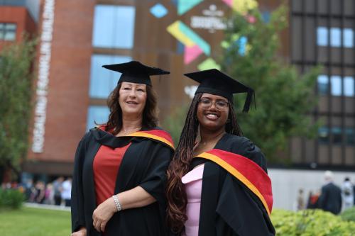 Portrait of photography students Nichola and Chandni