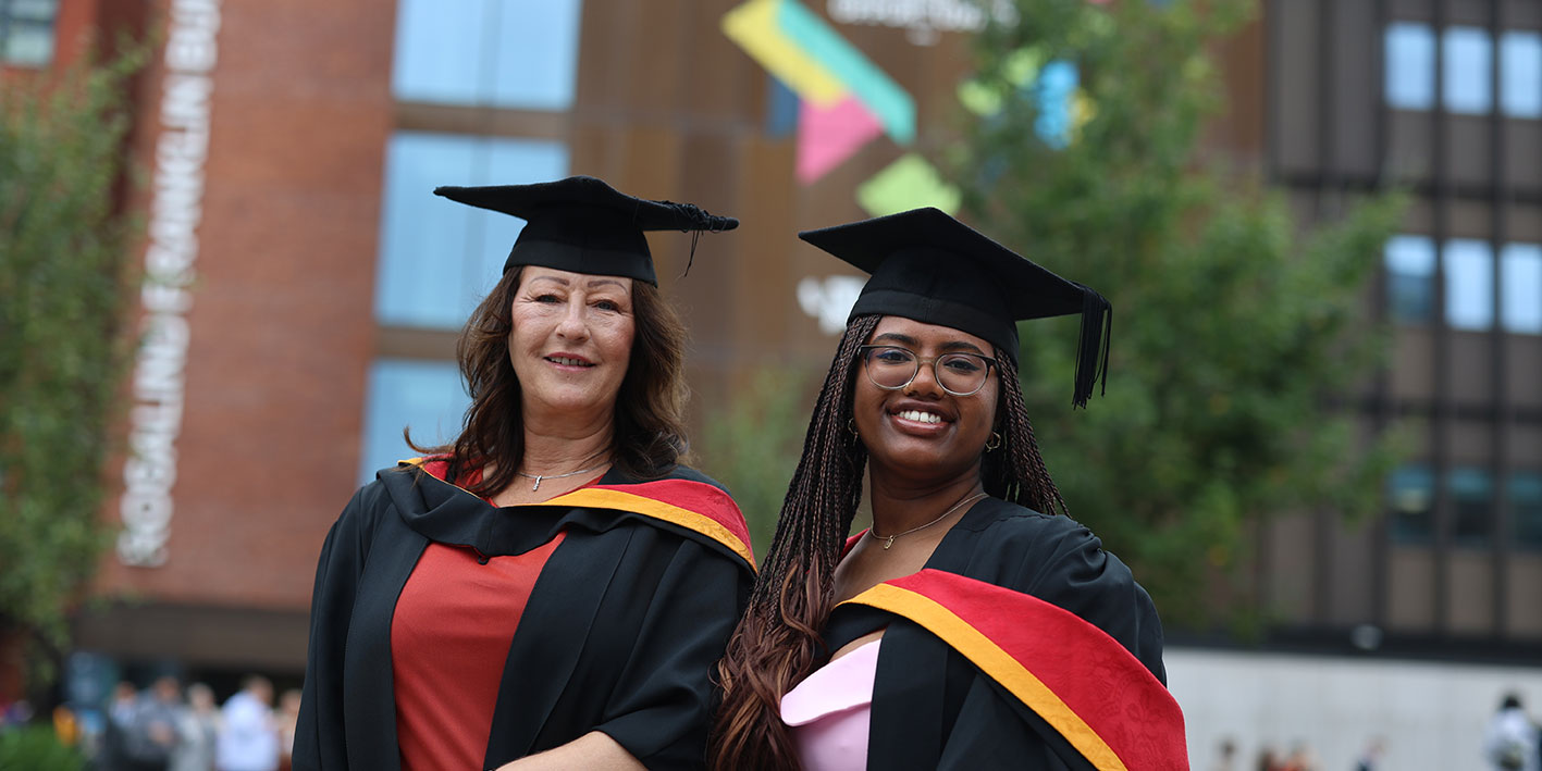 Portrait picture of Photography students Nichola and Chandni