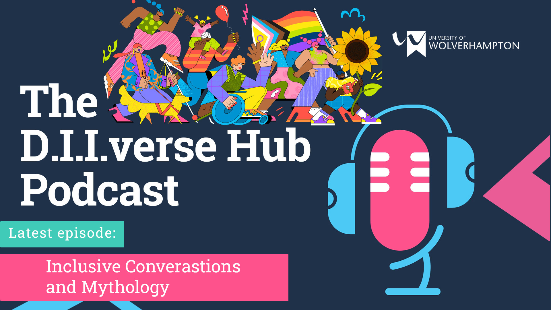 Diiverse hub podcast thumbnail inclusive conversations and mythology