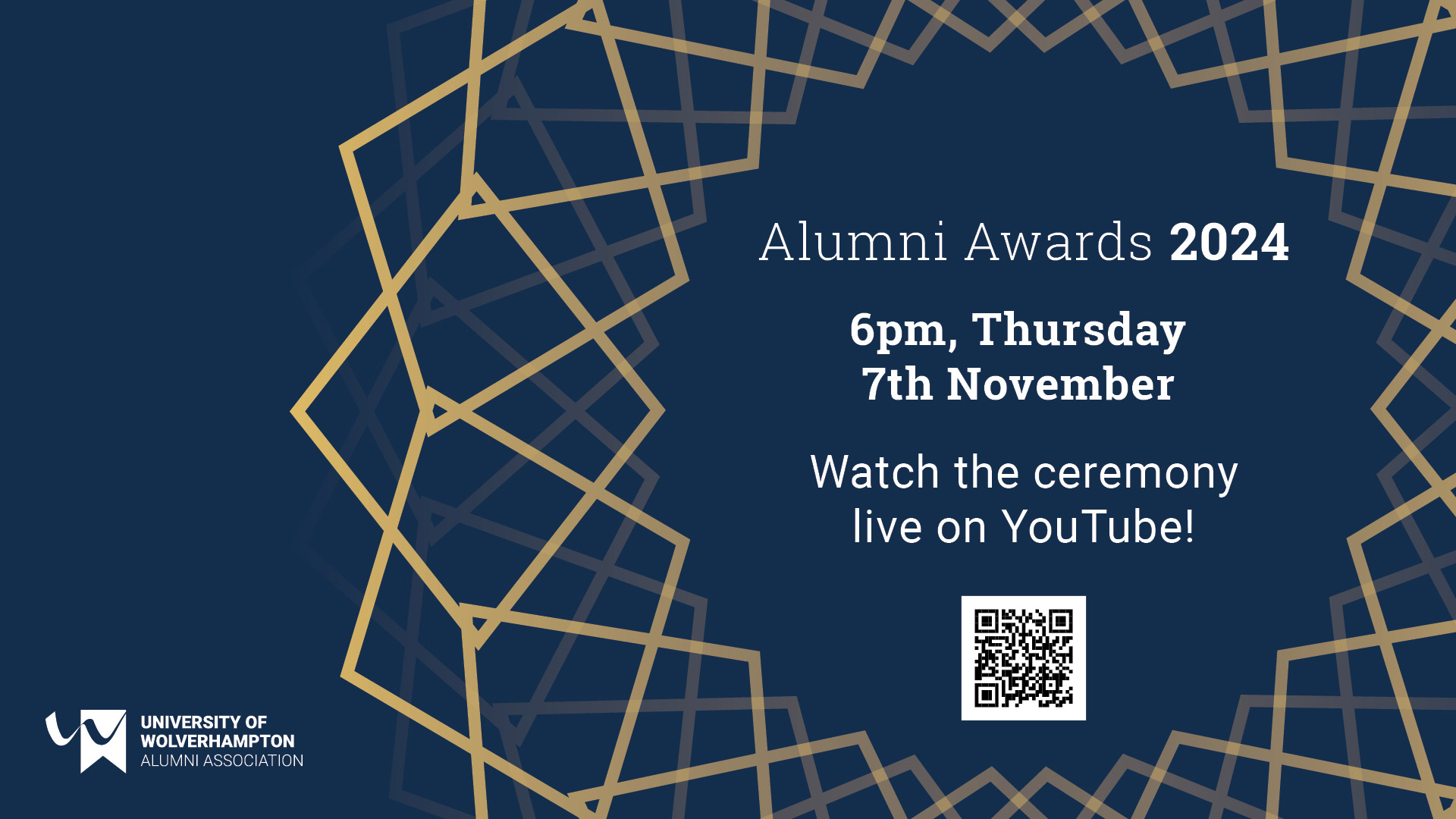 Alumni Awards 2024 live on YouTube Thursday 7 November 6pm