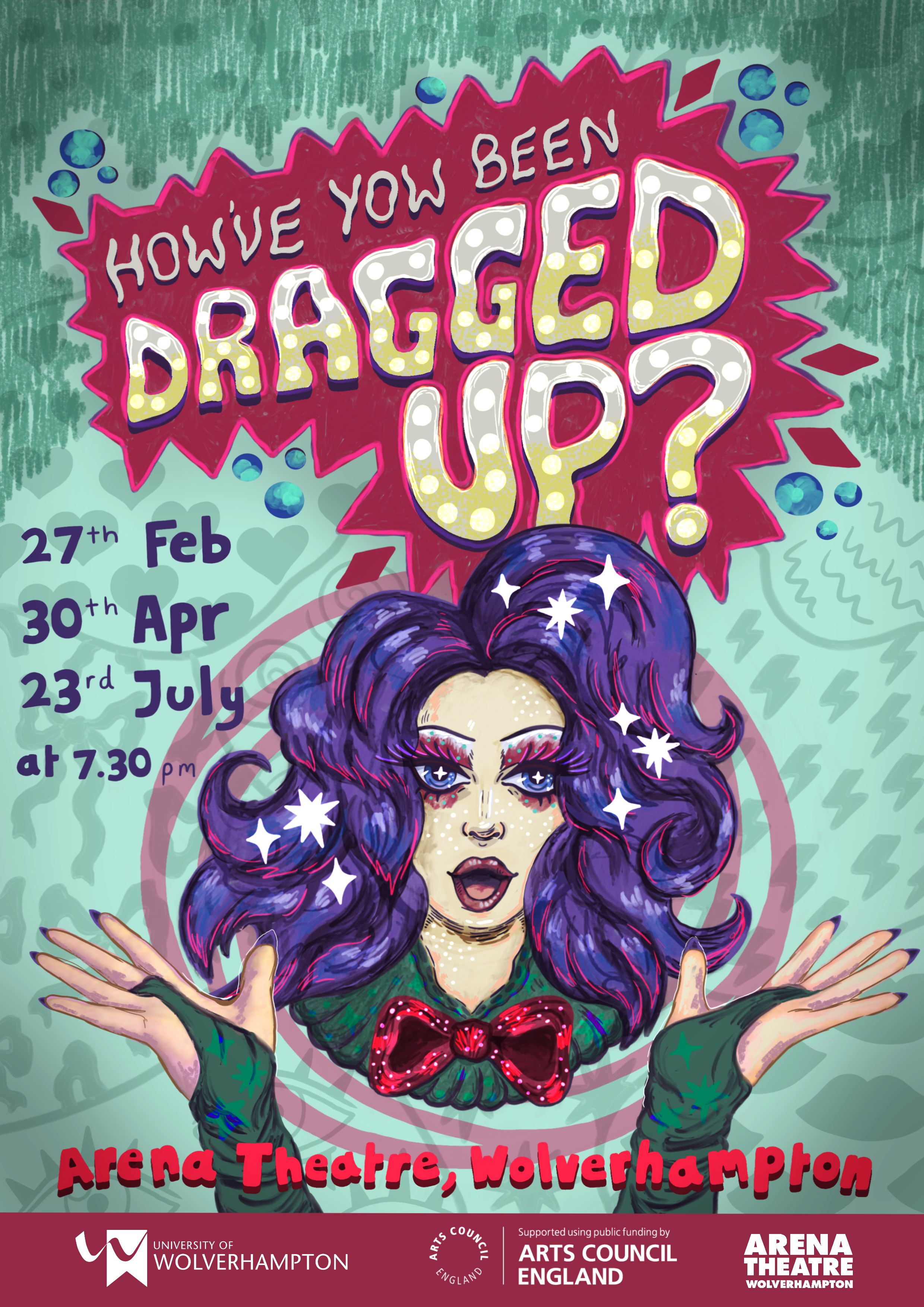 A poster created by an illustration student for Arena Theatre