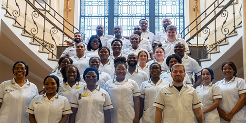 Group photo of students at the Nursing Badging Ceremony September 2025