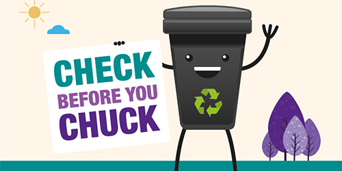 Check before you chuck recycling campaign graphic