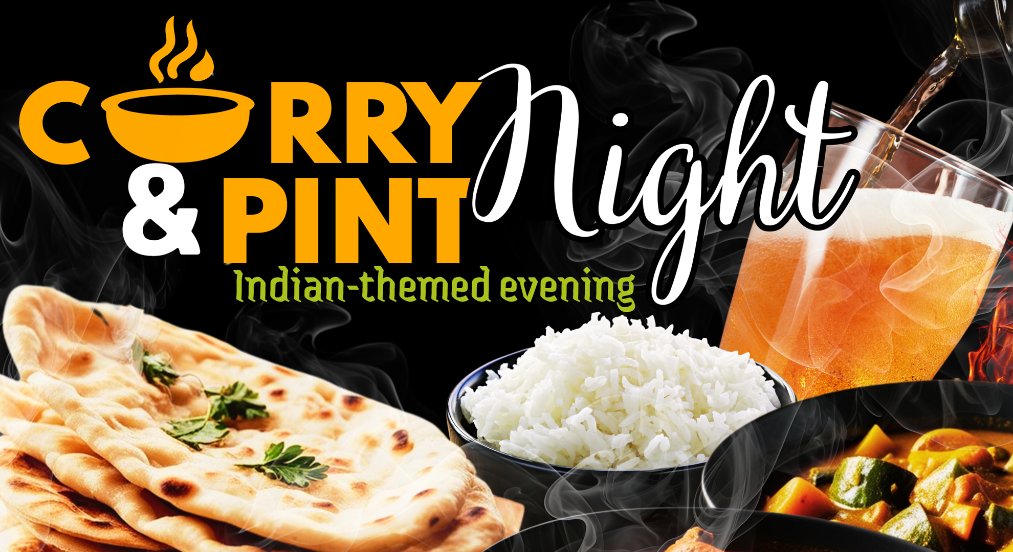 Curry and a pint night Indian themed evening at the SU
