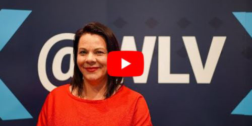 Enrolment Hubs video thumbnail Francesa Coxon, Head of Student Customer Services in front of ASK branded background