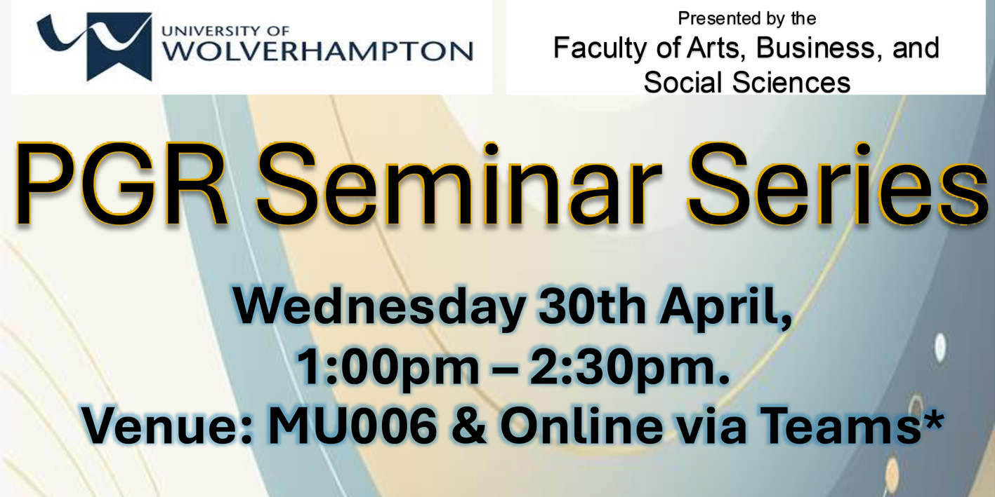 PGR Seminar Wed 30 April