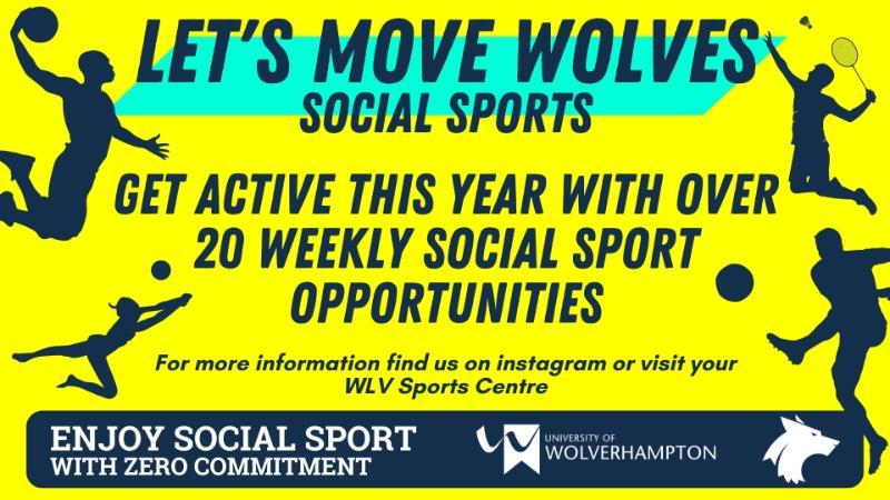 lets move wolves social sports poster