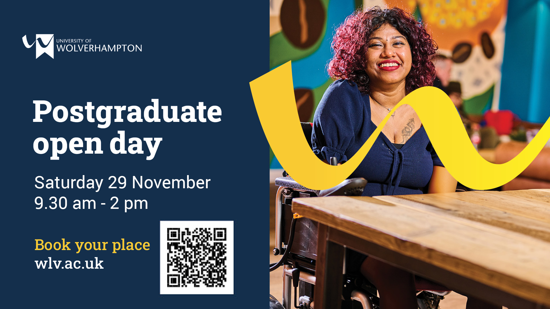 Postgraduate open day 29 November graphic