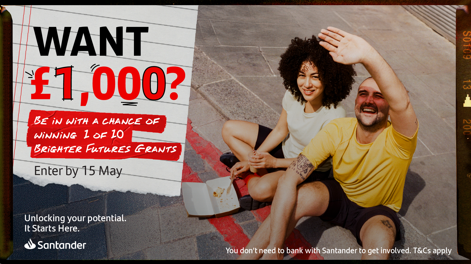 Santander Brighter Future Grant 2025. Want £1,000? Enter by 15 May