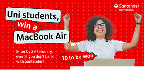 Santander MacBook Air competition graphic