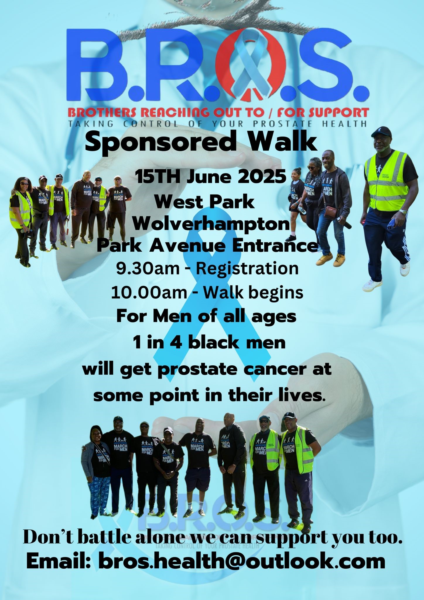 Sponsored walk for prostate health 15 June poster
