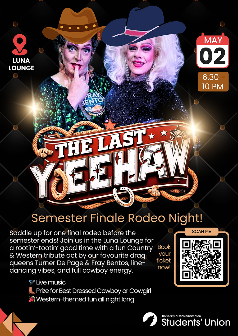 The last yeehaw Western themed event poster 2 May Students' Union