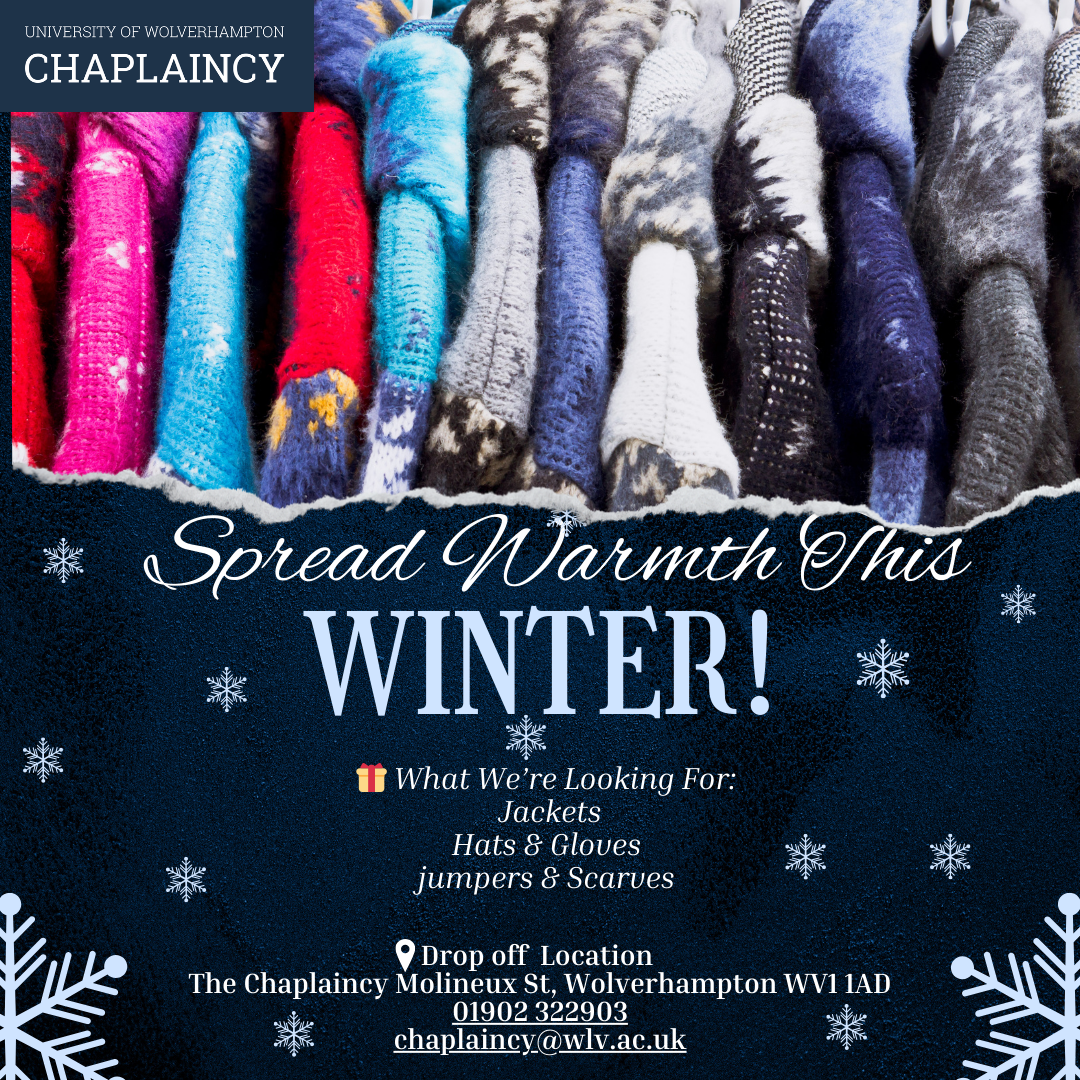 Chaplaincy Winter Project appeal for winter clothing poster