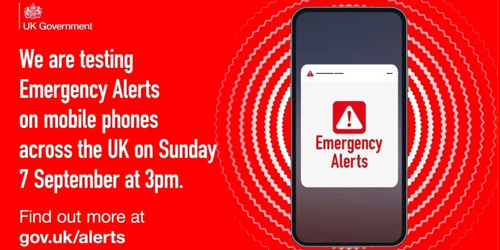 Gov emergency mobile phone alert test on 7 September
