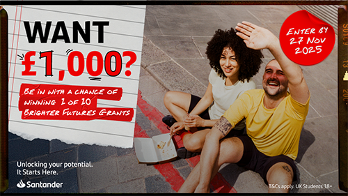 Santander Brighter Future Grant 2025. Want £1,000? Enter by 27 November 2025