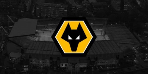 Wolves FC wolf logo against a black background