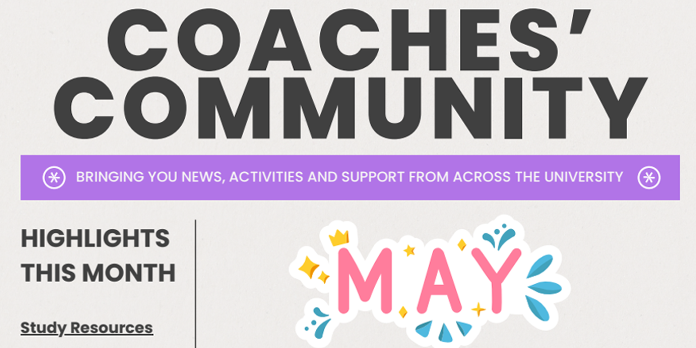 Coaches' Community May newsletter front cover