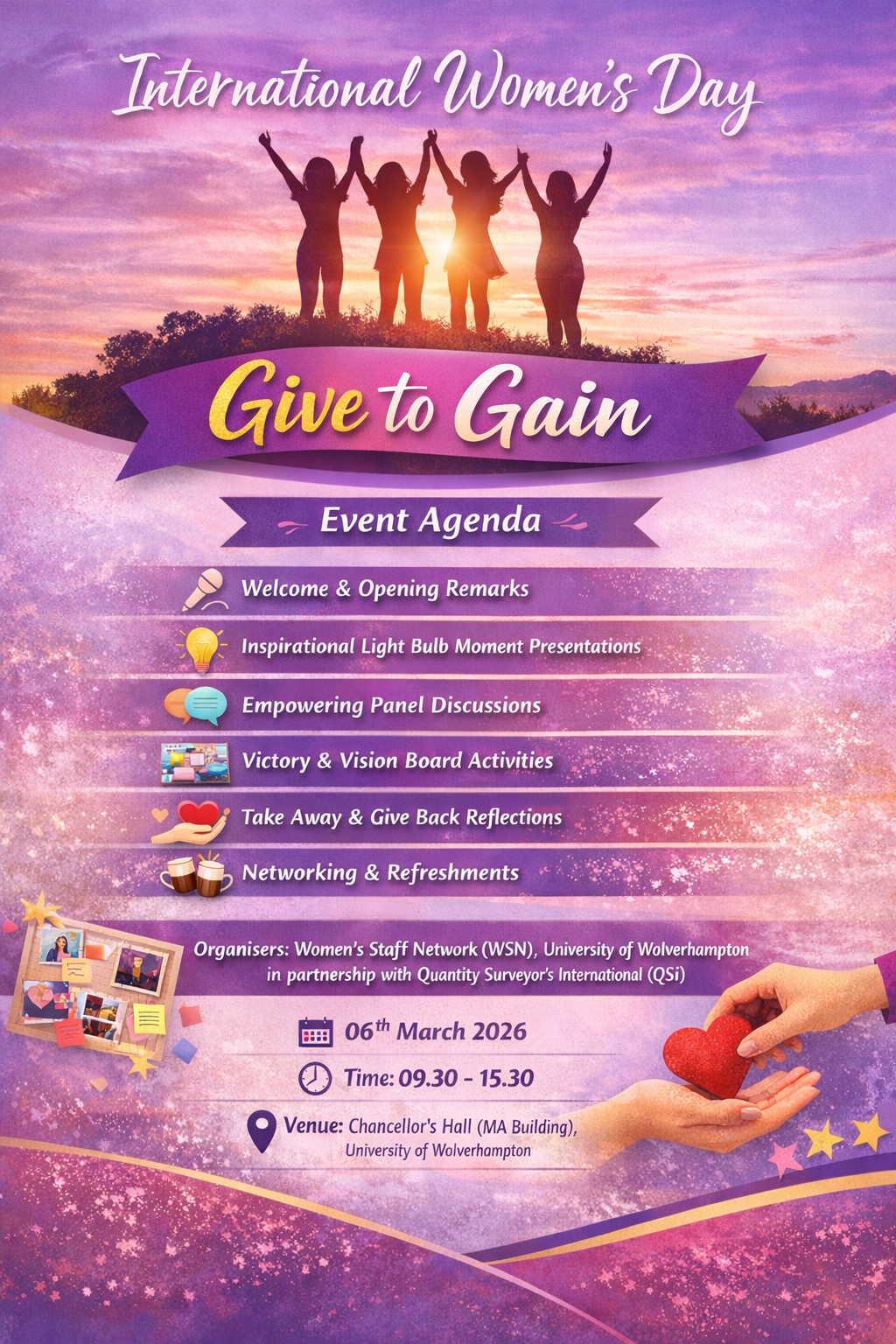 International Women's Day agenda flyer