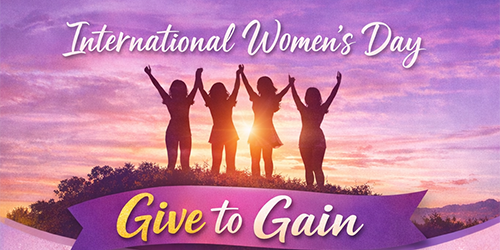 International women's day Give to Gain event