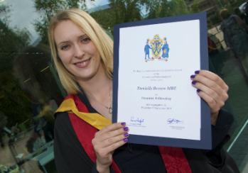 Paralympic gold medallist Danielle Brown MBE has been honoured by the University of Wolverhampton today for her outstanding sporting achievements.