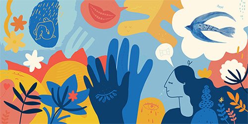 An abstract illustration representing summer and wellbeing
