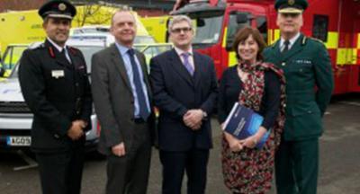 Vij Randeniya, West Midlands Fire service's chief fire officer, Vice-Chancellor of the University of Wolverhampton Professor Geoff Layer, Head of NHS Preparedness Phil Storr from the department of health, Dean of the University of Health and Wellbeing Professor Linda Long and Anthony Marsh, Chief Executive of West Midlands Ambulance Service. 