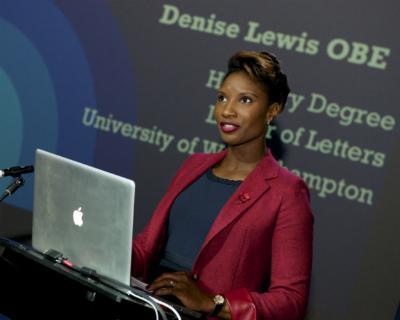 Denise Lewis launching the Institute of Sport at the University 