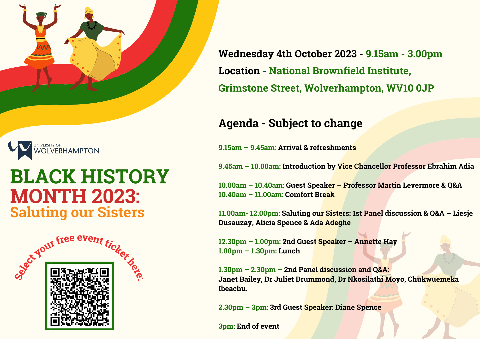 BHM Saluting our sisters agenda