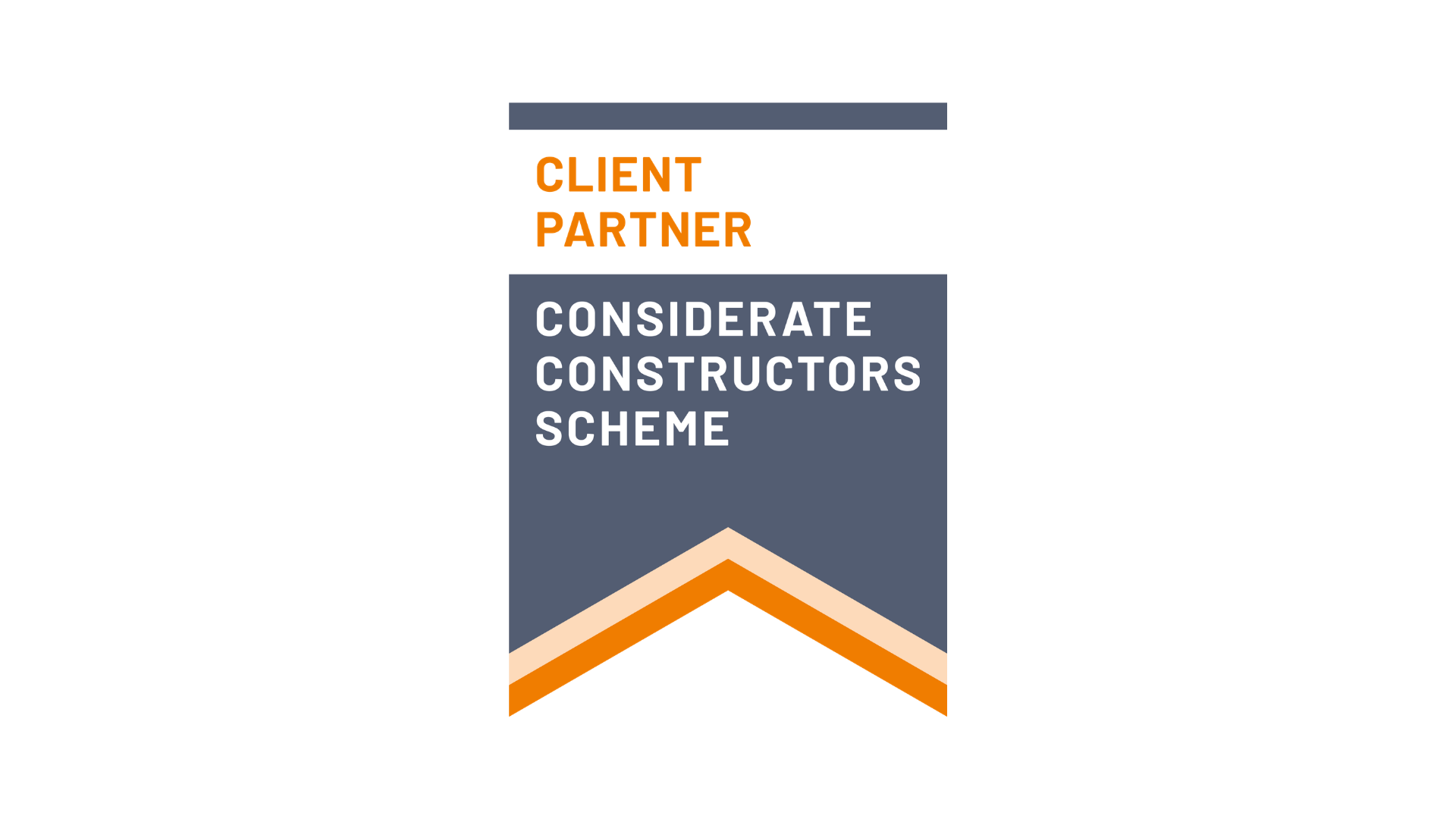 The Considerate Constructor Scheme logo in grey and orange with white writing